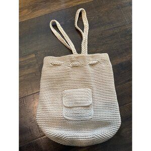 Cream SAK Sayulita Hand Crocheted Backpack Purse EUC